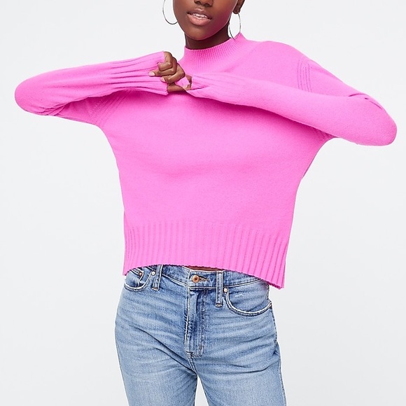 J. Crew | Sweaters | J Crew Cashmere Mockneck Sweater Neon Berry S |  Poshmark